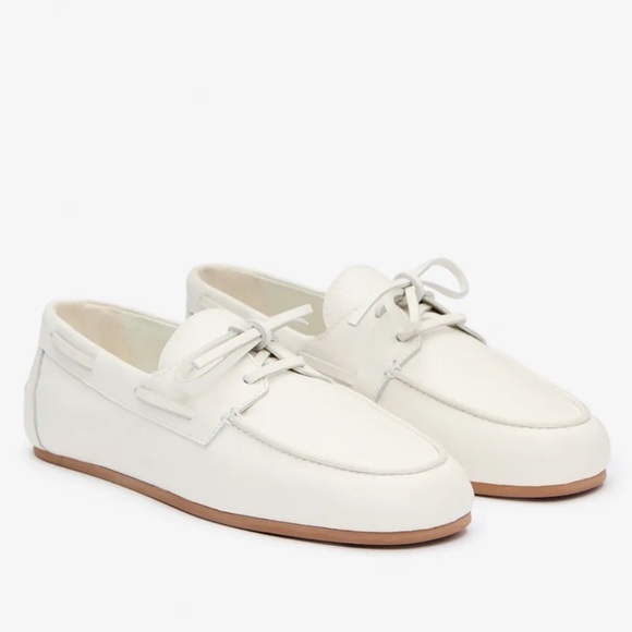 Reformation Fia Soft Leather White Loafers - Picture 3 of 7
